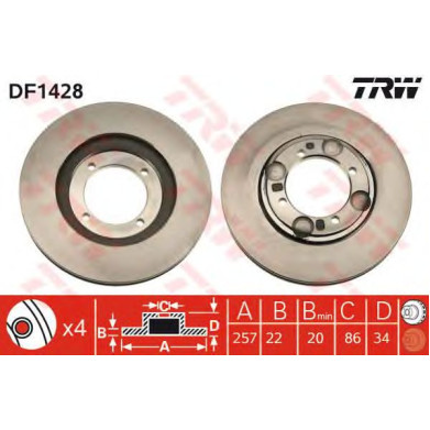 Kočioni disk TRW DF1428