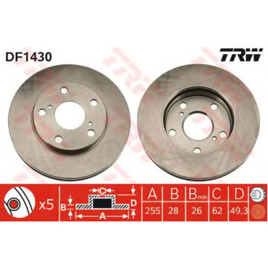 Kočioni disk TRW DF1430