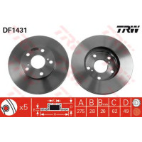 Kočioni disk TRW DF1431