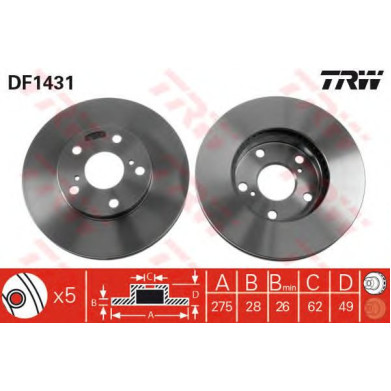 Kočioni disk TRW DF1431