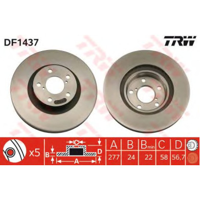 Kočioni disk TRW DF1437