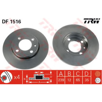 Kočioni disk TRW DF1516