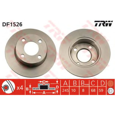 Kočioni disk TRW DF1526