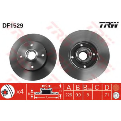 Kočioni disk TRW DF1529