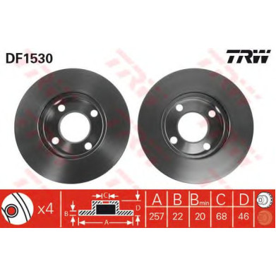 Kočioni disk TRW DF1530