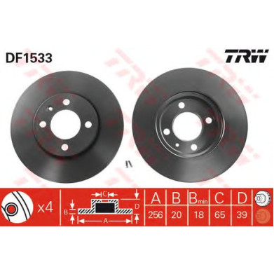 Kočioni disk TRW DF1533