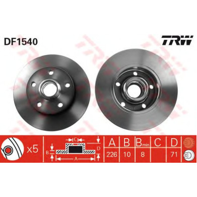 Kočioni disk TRW DF1540