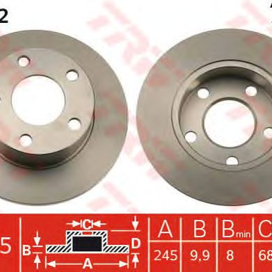 Kočioni disk TRW DF1542