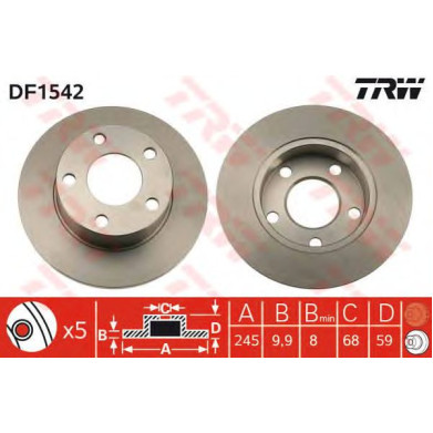 Kočioni disk TRW DF1542