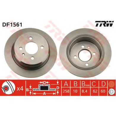 Kočioni disk TRW DF1561