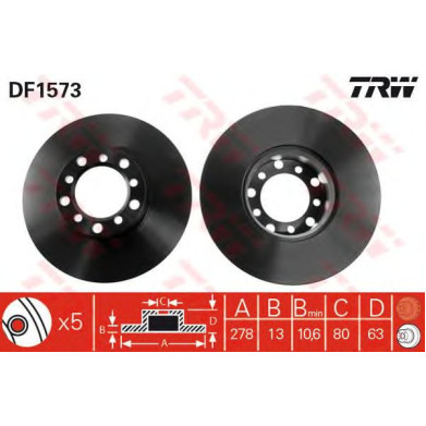 Kočioni disk TRW DF1573