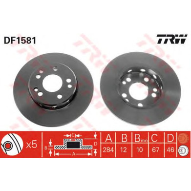 Kočioni disk TRW DF1581