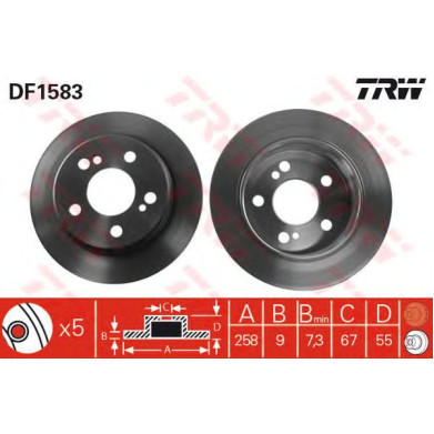 Kočioni disk TRW DF1583