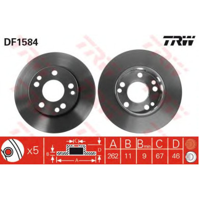 Kočioni disk TRW DF1584