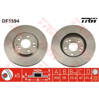 Kočioni disk TRW DF1594