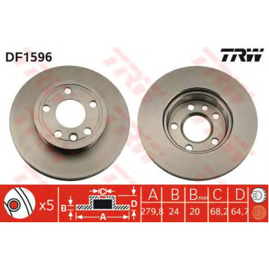 Kočioni disk TRW DF1596