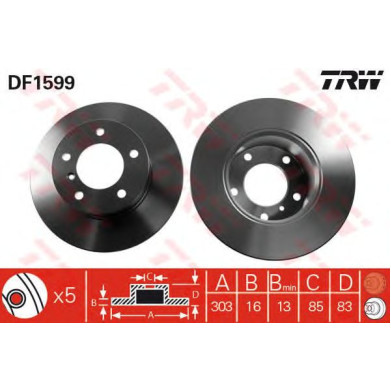 Kočioni disk TRW DF1599