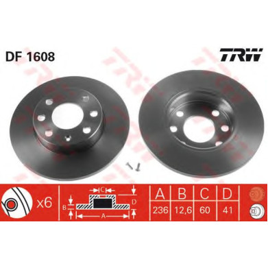 Kočioni disk TRW DF1608