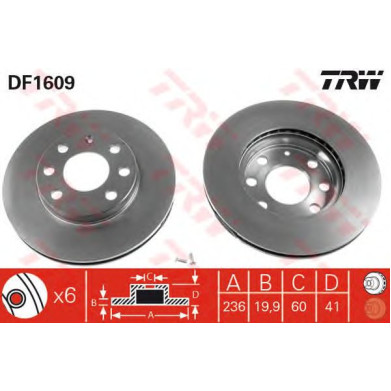 Kočioni disk TRW DF1609