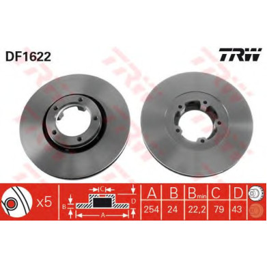 Kočioni disk TRW DF1622