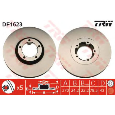 Kočioni disk TRW DF1623
