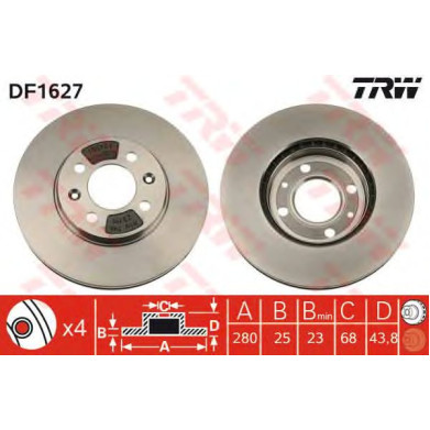Kočioni disk TRW DF1627