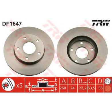 Kočioni disk TRW DF1647