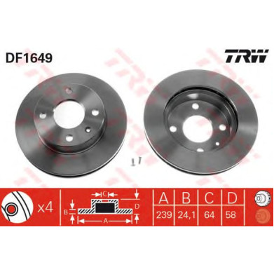 Kočioni disk TRW DF1649