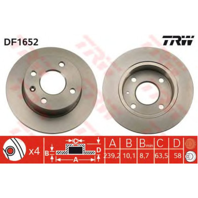 Kočioni disk TRW DF1652