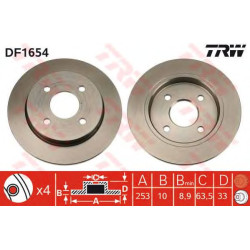 Kočioni disk TRW DF1654