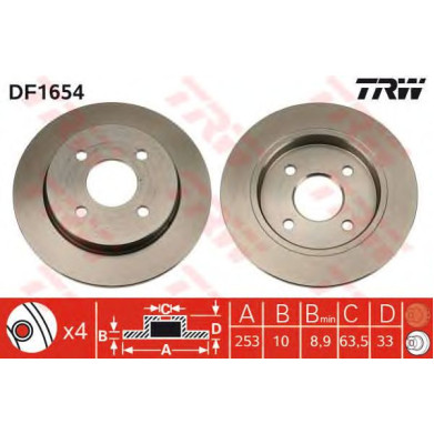 Kočioni disk TRW DF1654