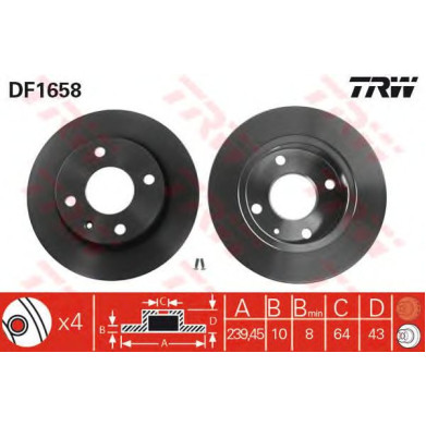 Kočioni disk TRW DF1658