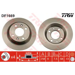 Kočioni disk TRW DF1669