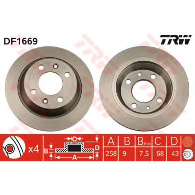 Kočioni disk TRW DF1669