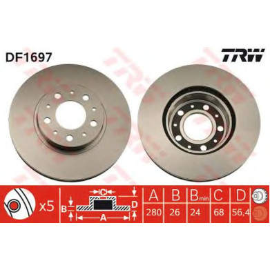 Kočioni disk TRW DF1697