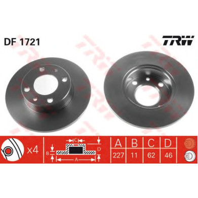 Kočioni disk TRW DF1721