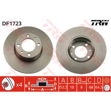 Kočioni disk TRW DF1723