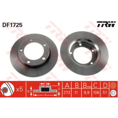 Kočioni disk TRW DF1725