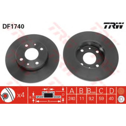 Kočioni disk TRW DF1740