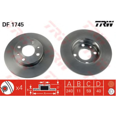 Kočioni disk TRW DF1745