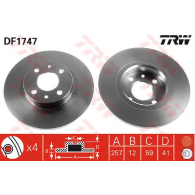 Kočioni disk TRW DF1747
