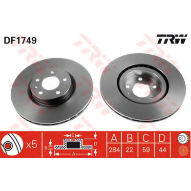 Kočioni disk TRW DF1749