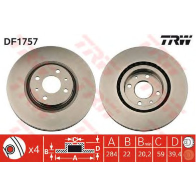 Kočioni disk TRW DF1757