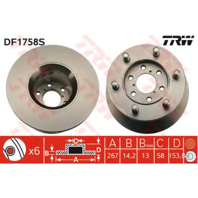 Kočioni disk TRW DF1758S