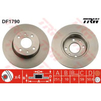 Kočioni disk TRW DF1790