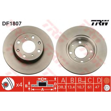 Kočioni disk TRW DF1807