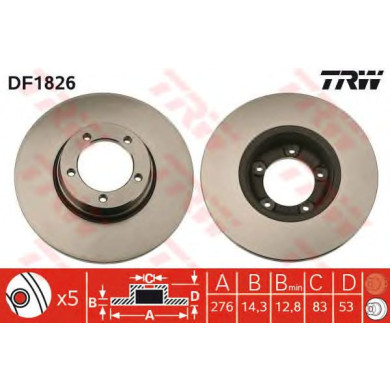 Kočioni disk TRW DF1826