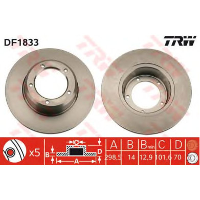 Kočioni disk TRW DF1833