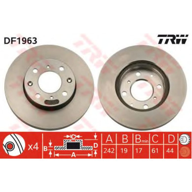 Kočioni disk TRW DF1963