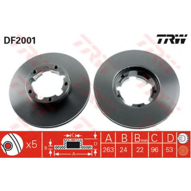 Kočioni disk TRW DF2001
